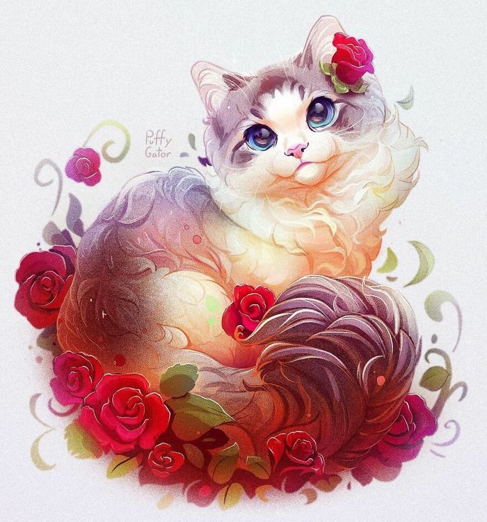 Artista cria ilustrações fofas de animais selvagens e animais de estimação 9