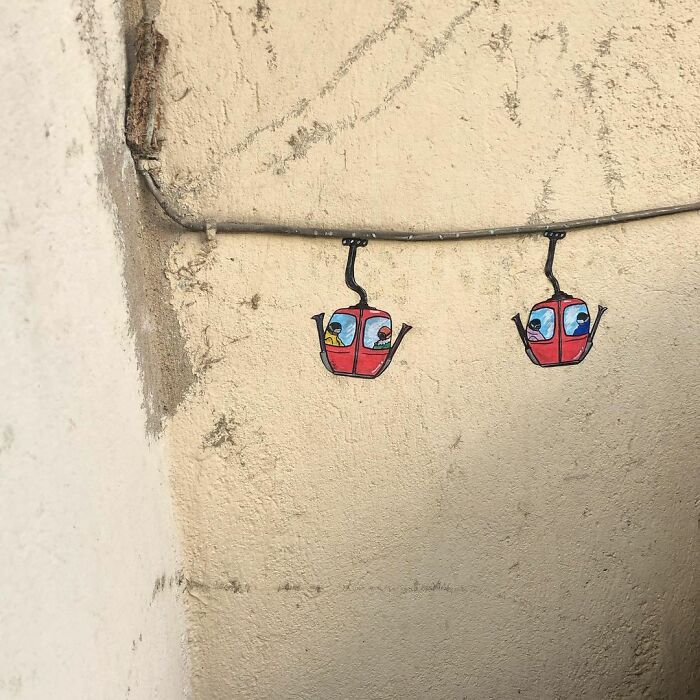 Artista francês espalha humor em espaços urbanos por meio de sua arte 27