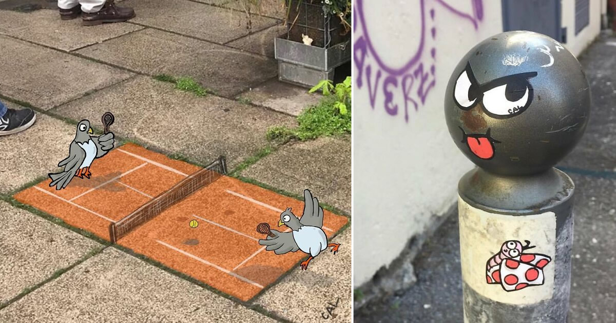 Artista francês espalha humor em espaços urbanos por meio de sua arte
