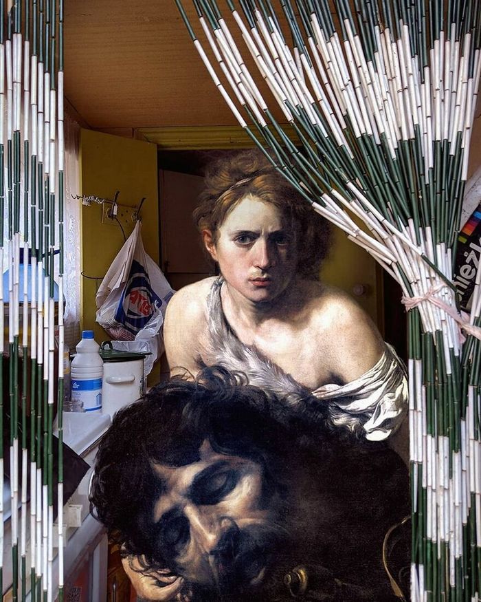 Artista insere personagens de pinturas clássicas no mundo moderno 13