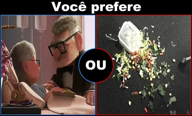 12 perguntas no estilo o que você prefere: Universo Pixar e a vida real 4