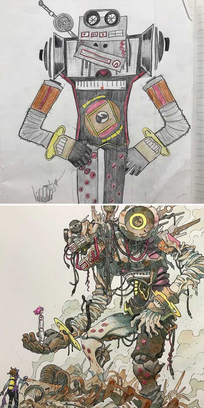 Papai transforma os rabiscos de seus filhos em personagens de anime, e o resultado é incrível 6