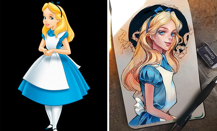 Personagens famosos recriados por uma artista coreana em seu próprio estilo 22