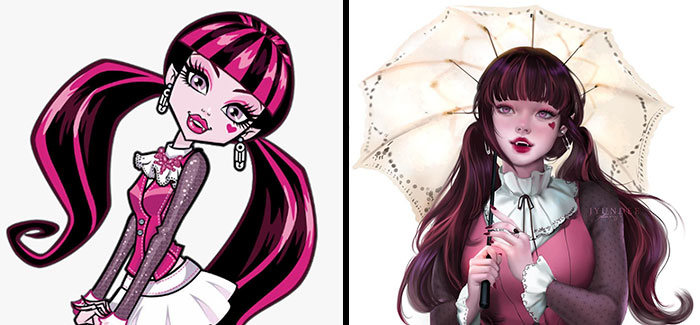 Personagens famosos recriados por uma artista coreana em seu próprio estilo 28