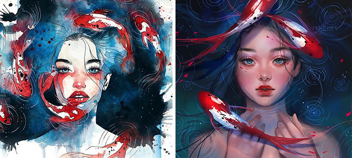 Personagens famosos recriados por uma artista coreana em seu próprio estilo 36