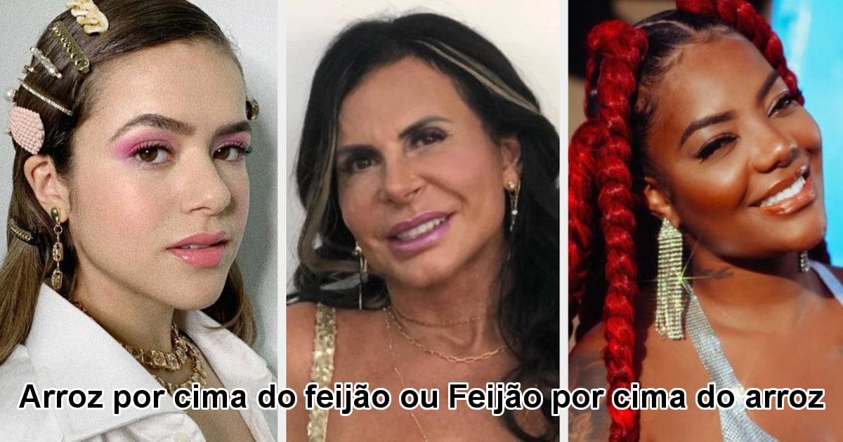 Você diria que esses famosos colocam o arroz por cima ou por baixo do feijão?