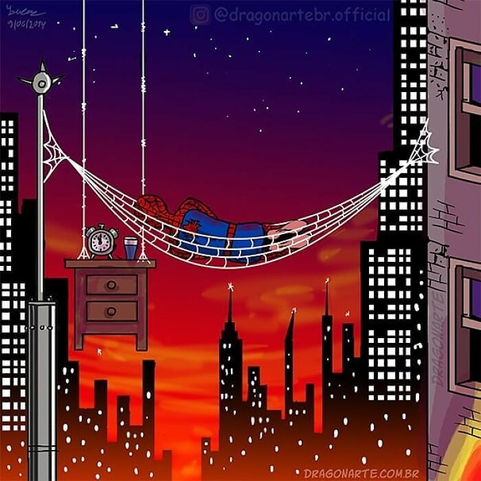 Artista mostra o que os super-heróis e outros personagens famosos fazem quando não estão salvando o mundo 9