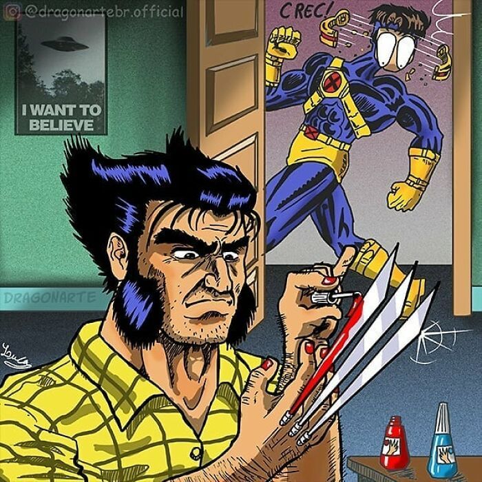 Artista mostra o que os super-heróis e outros personagens famosos fazem quando não estão salvando o mundo 11