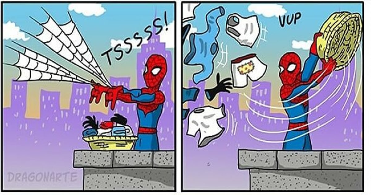 Artista mostra o que os super-heróis e outros personagens famosos fazem quando não estão salvando o mundo