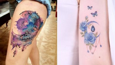 14 ideias de tatuagem de lua em aquarela 37