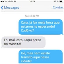 Quando a pessoa fica presa no trânsito