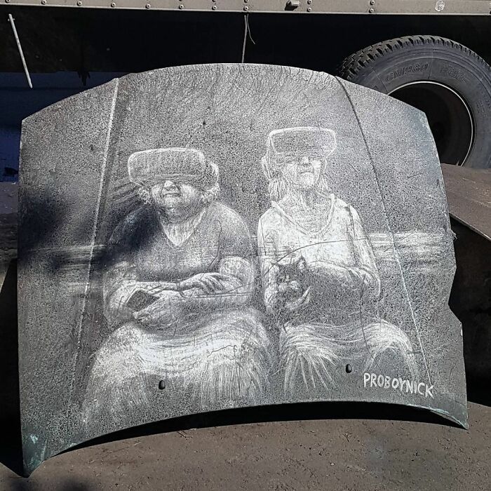 Donos de caminhões sujos encontram desenhos incríveis em seus veículos deixados por este artista 25