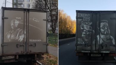 Donos de caminhões sujos encontram desenhos incríveis em seus veículos deixados por este artista 2