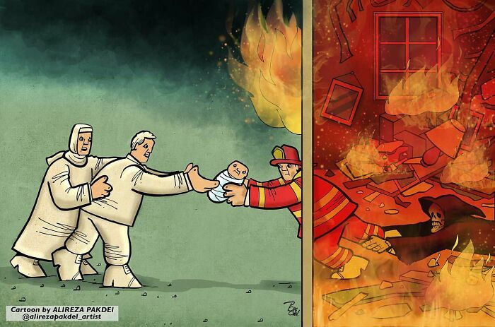 60 Ilustrações digitais que expõem as falhas da sociedade atual por Alireza Pakdel 40