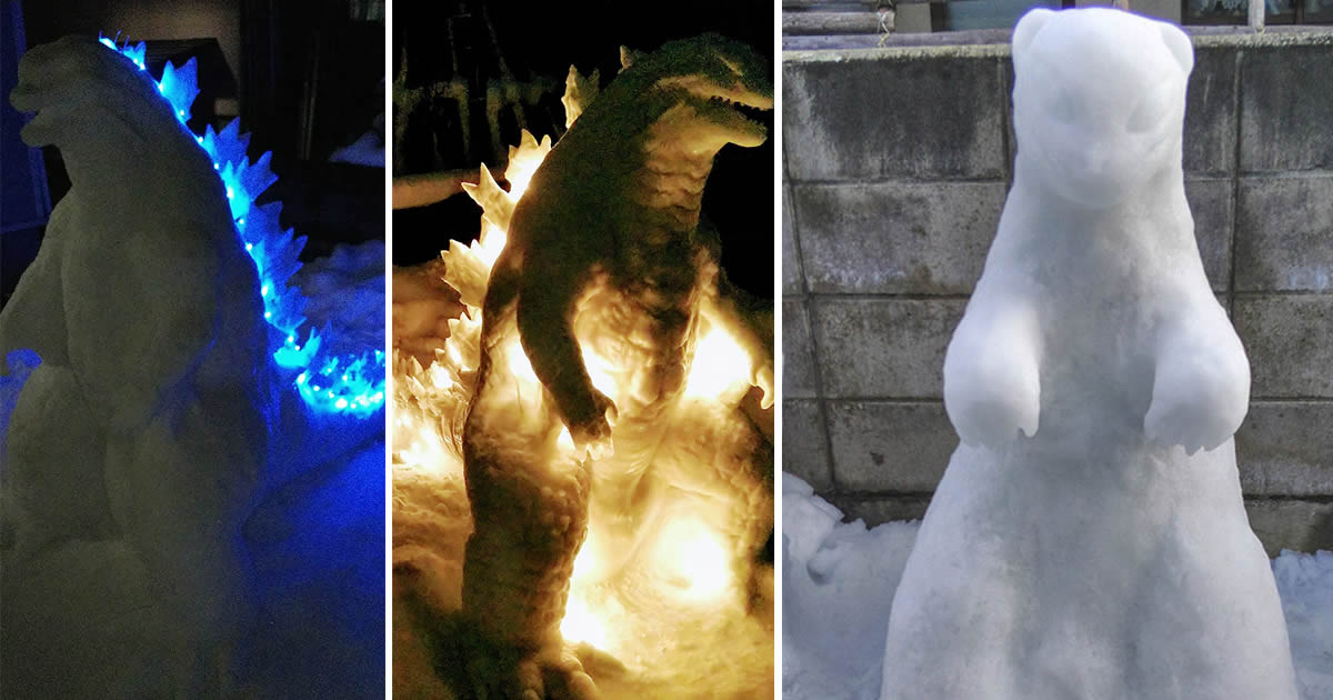 Usuário do Twitter cria esculturas de neve fascinantes e aqui estão 30 das mais legais