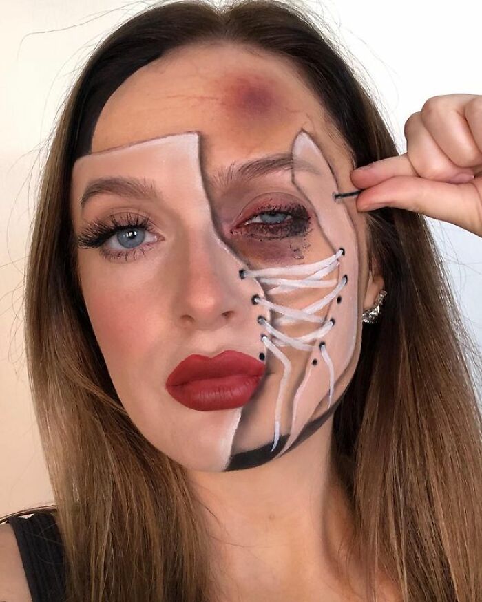 Artista de maquiagem se transforma em qualquer celebridade ou ilusão de ótica que ela deseja 21