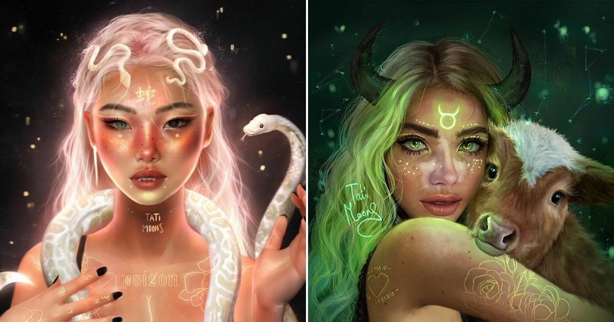 Artista imagina como seriam os signos, planetas e elementos do zodíaco chinês como pessoas