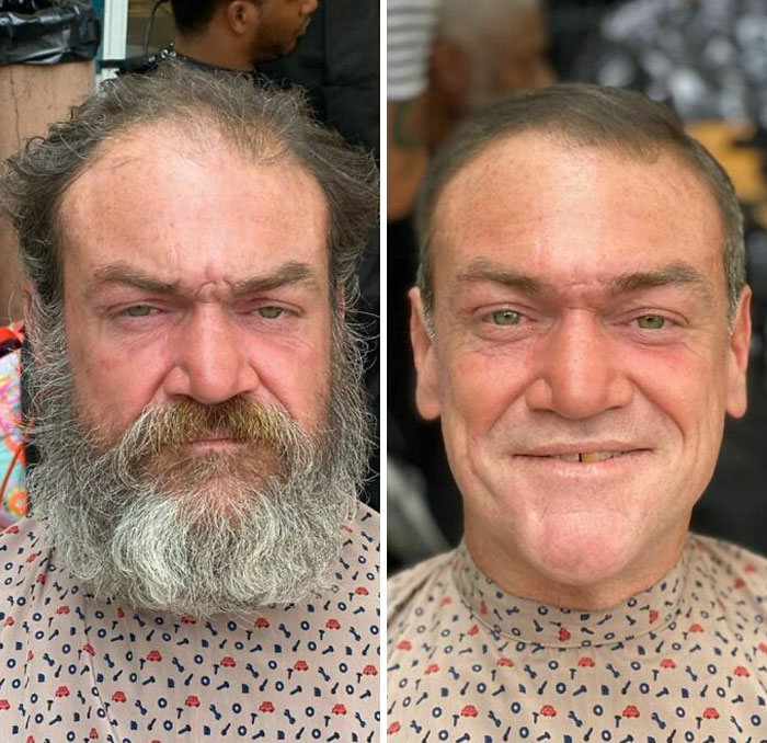 Barbeiro transforma pessoas sem-teto de graça e essas 30 fotos de antes e depois 2 Barbeiro transforma pessoas sem-teto de graça e essas 30 fotos de antes e depois 2