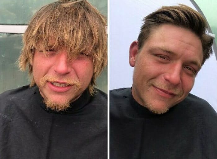 Barbeiro transforma pessoas sem-teto de graça e essas 30 fotos de antes e depois 9 Barbeiro transforma pessoas sem-teto de graça e essas 30 fotos de antes e depois 9