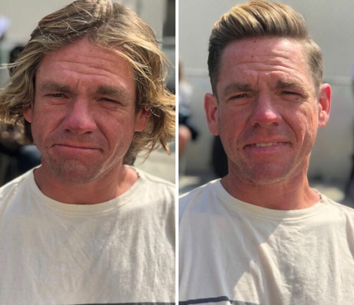Barbeiro transforma pessoas sem-teto de graça e essas 30 fotos de antes e depois 14 Barbeiro transforma pessoas sem-teto de graça e essas 30 fotos de antes e depois 14