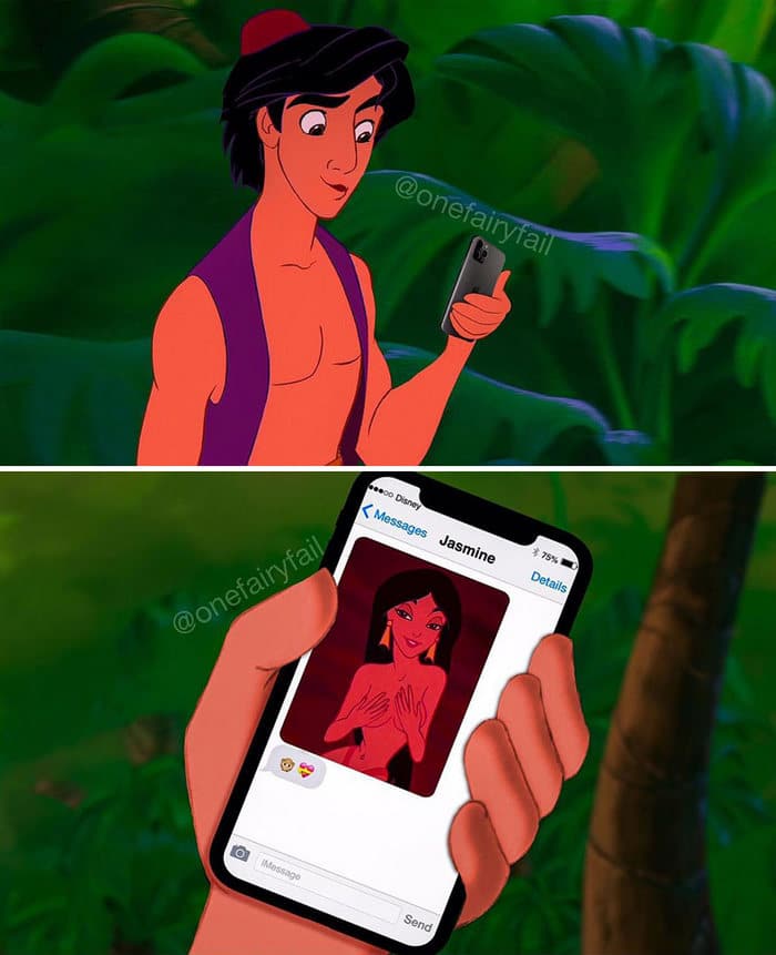 E se os personagens da Disney tivesse celulares e computadores? 7