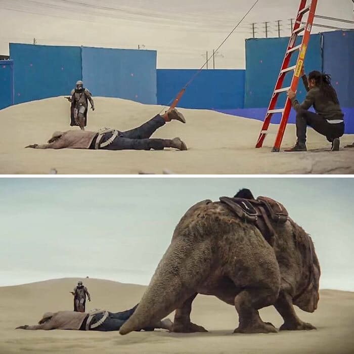 38 fotos de bastidores que mostram o outro lado de filmes famosos 30