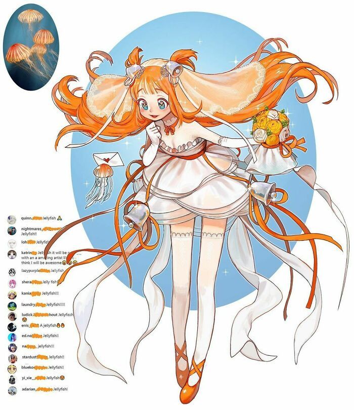 Artista reimagina animais, insetos, objetos do dia a dia e alimentos como personagens de anime 4