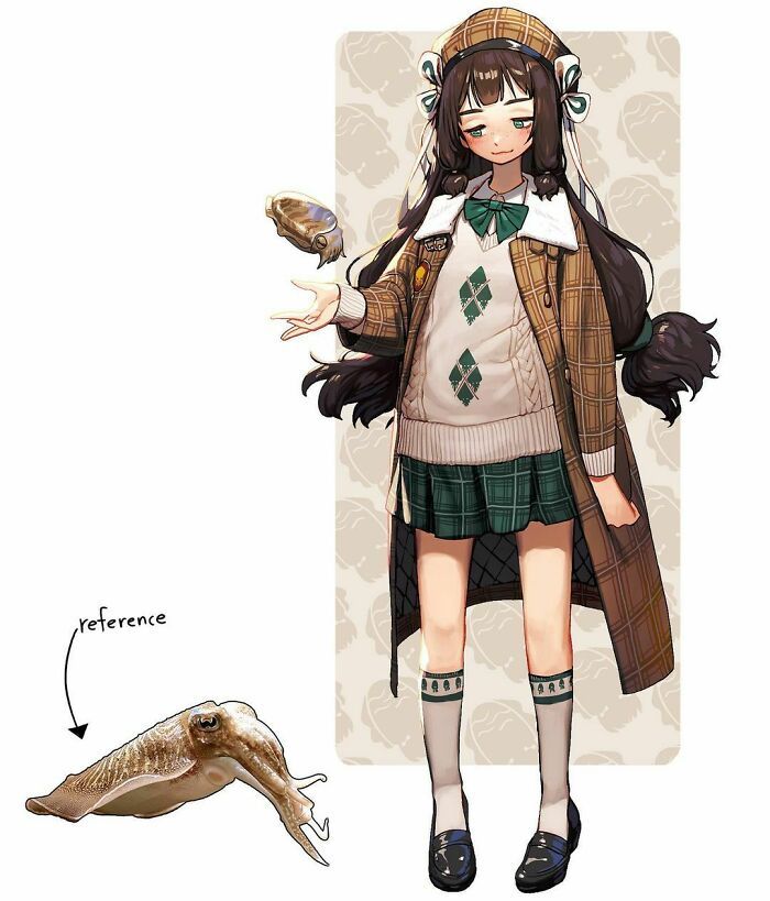 Artista reimagina animais, insetos, objetos do dia a dia e alimentos como personagens de anime 9