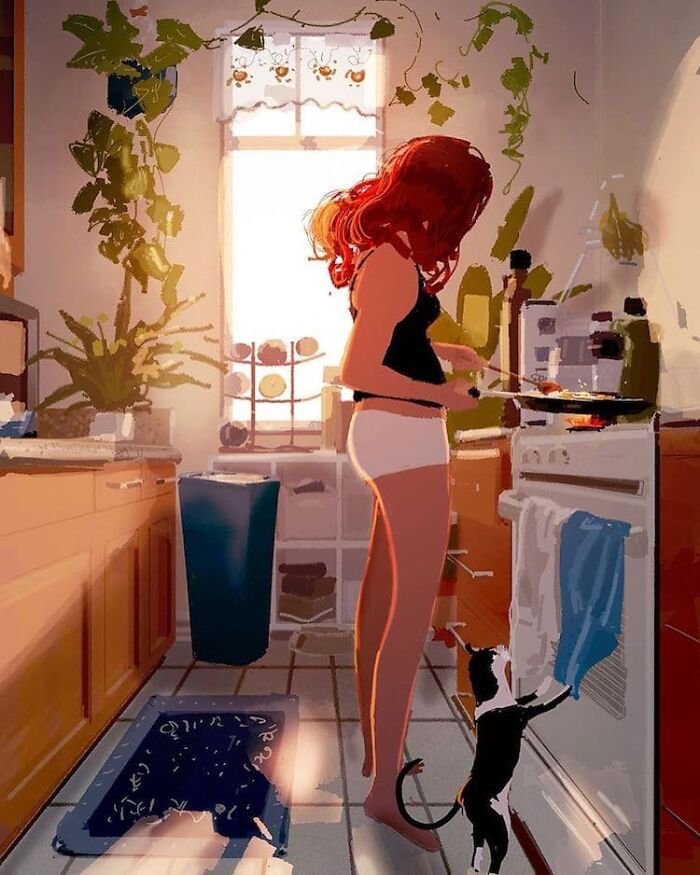 Marido retrata a vida cotidiana com sua esposa e filhos em 54 novas ilustrações comoventes 3