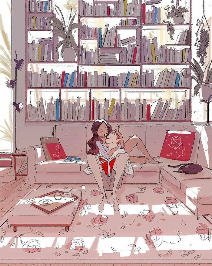 Marido retrata a vida cotidiana com sua esposa e filhos em 54 novas ilustrações comoventes 7