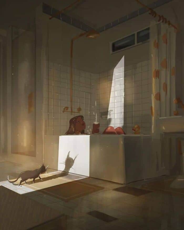 Marido retrata a vida cotidiana com sua esposa e filhos em 54 novas ilustrações comoventes 11