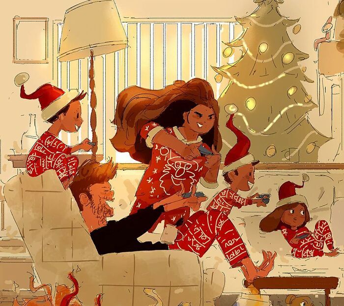 Marido retrata a vida cotidiana com sua esposa e filhos em 54 novas ilustrações comoventes 18