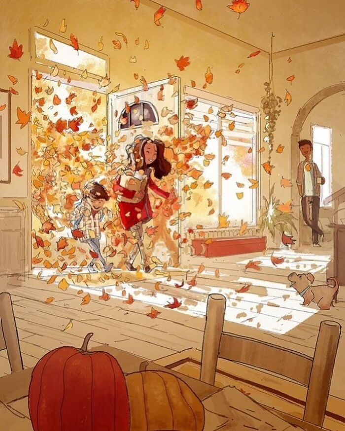 Marido retrata a vida cotidiana com sua esposa e filhos em 54 novas ilustrações comoventes 20