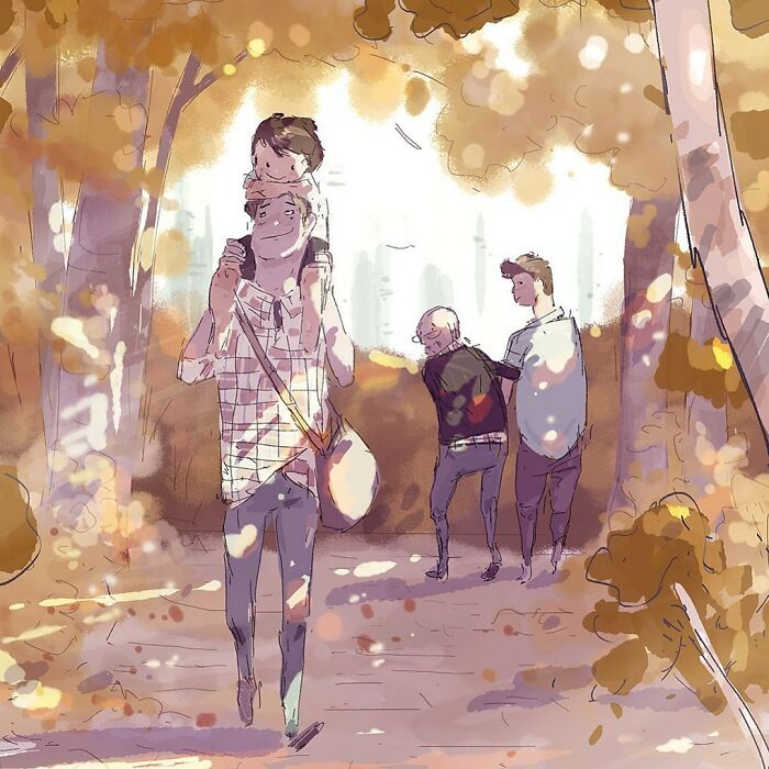 Marido retrata a vida cotidiana com sua esposa e filhos em 54 novas ilustrações comoventes 23