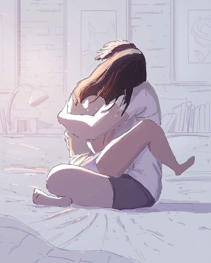 Marido retrata a vida cotidiana com sua esposa e filhos em 54 novas ilustrações comoventes 25