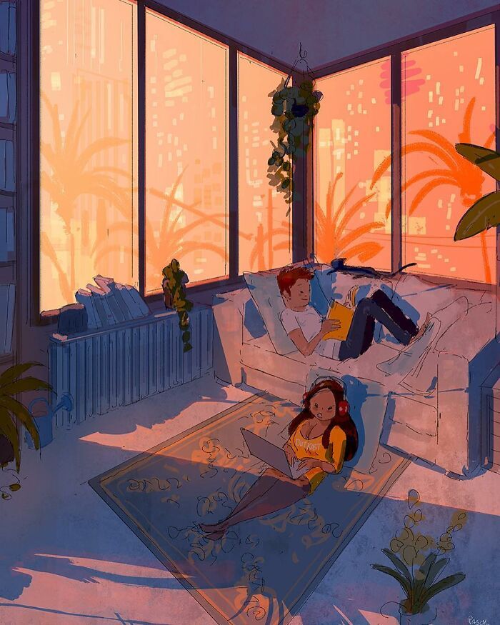 Marido retrata a vida cotidiana com sua esposa e filhos em 54 novas ilustrações comoventes 26