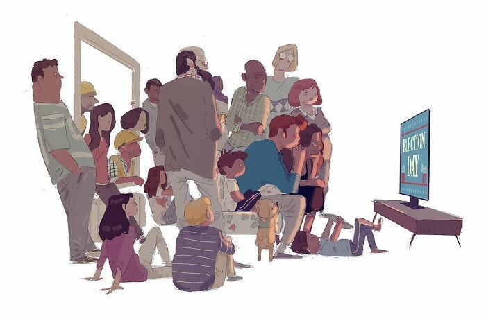 Marido retrata a vida cotidiana com sua esposa e filhos em 54 novas ilustrações comoventes 48