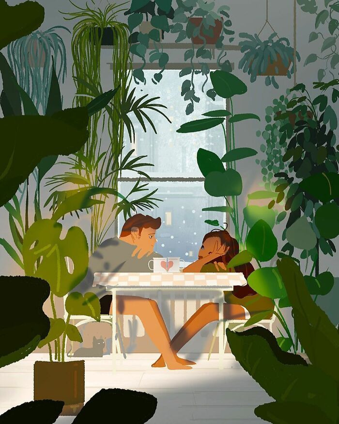 Marido retrata a vida cotidiana com sua esposa e filhos em 54 novas ilustrações comoventes 51