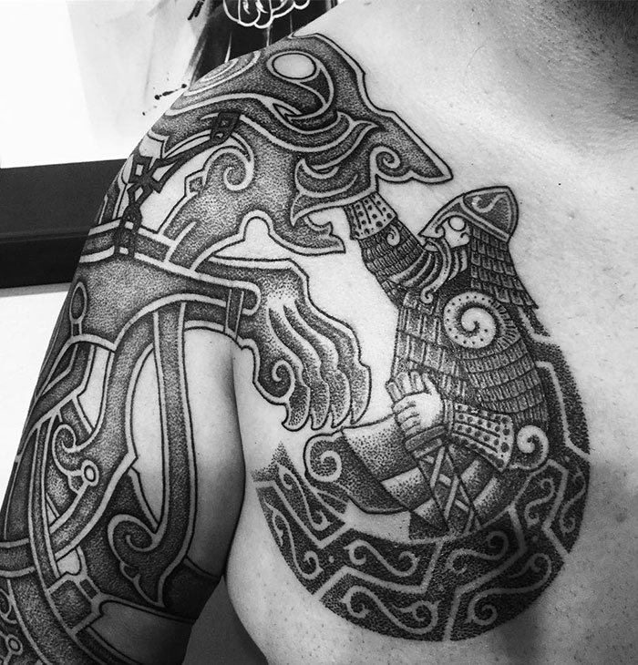 52 melhores tatuagem Viking e Nórdica para você se inspirar 31