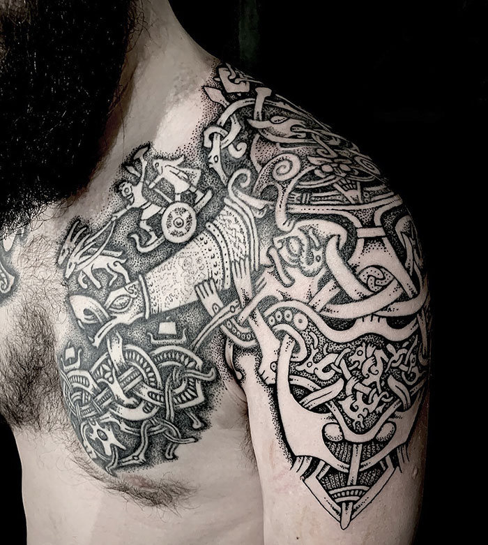 52 melhores tatuagem Viking e Nórdica para você se inspirar 37