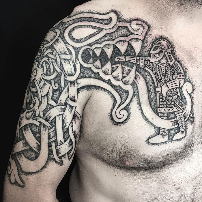 52 melhores tatuagem Viking e Nórdica para você se inspirar 39