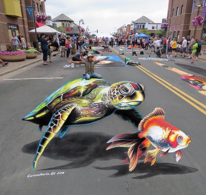 Um artista ilumina ruas com sua arte em 3D, tão mágica que vai fazer você questionar a realidade 2