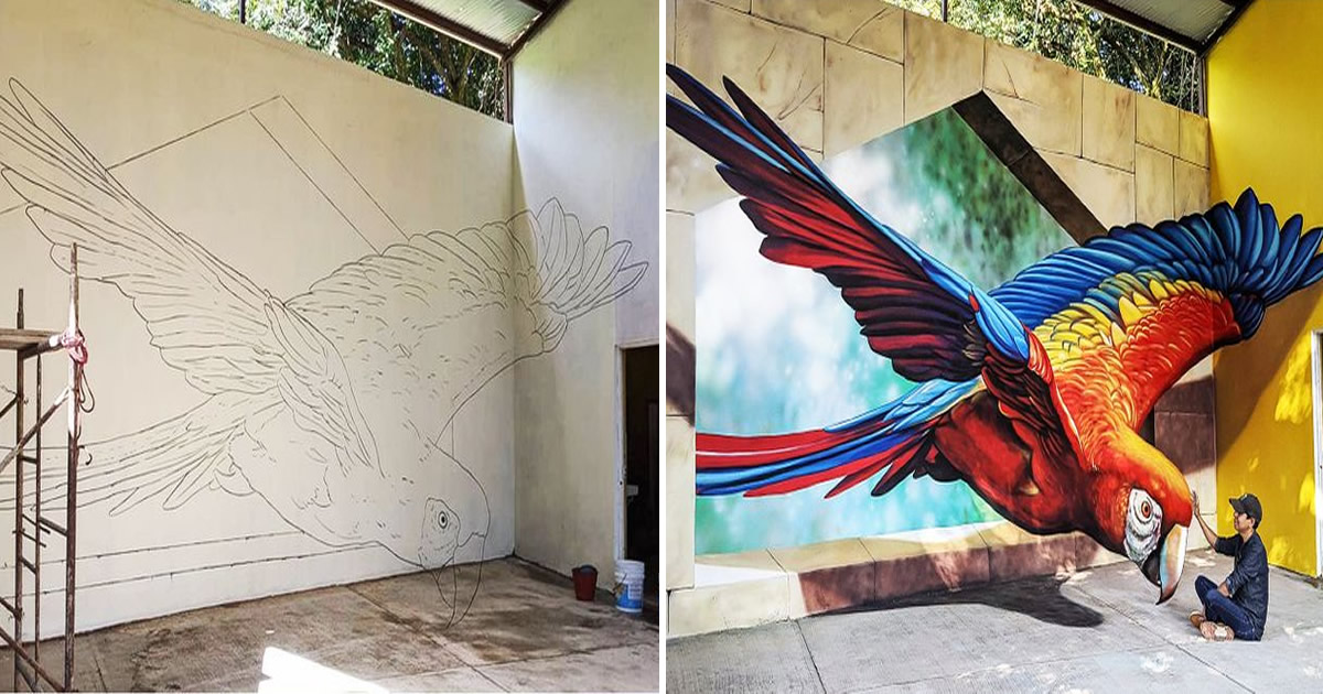 Um artista ilumina ruas com sua arte em 3D, tão mágica que vai fazer você questionar a realidade