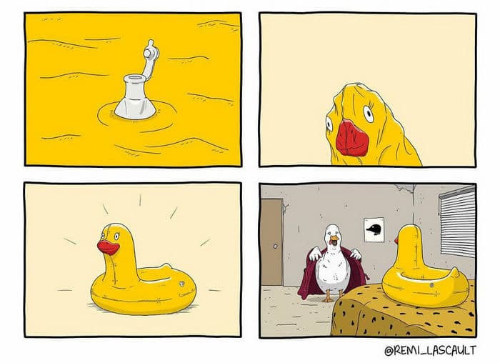 28 quadrinhos absurdos com finais muito sombrios, de Rémi Lascault 1 28 quadrinhos absurdos com finais muito sombrios, de Rémi Lascault 1
