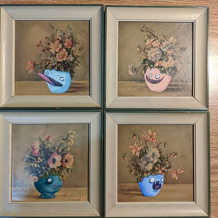 34 vezes que artistas repintou pinturas de brechós com seus pincéis 32