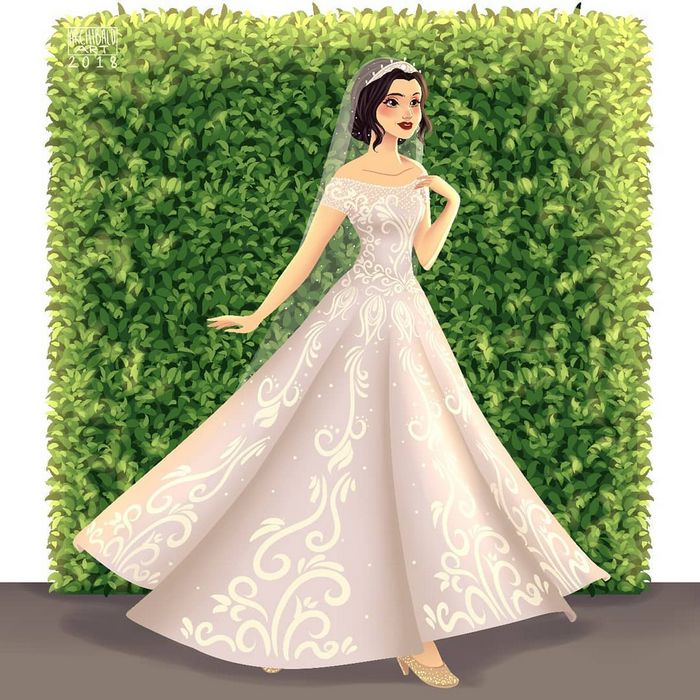 Artista cria vestidos de noiva modernos para princesas da Disney 2