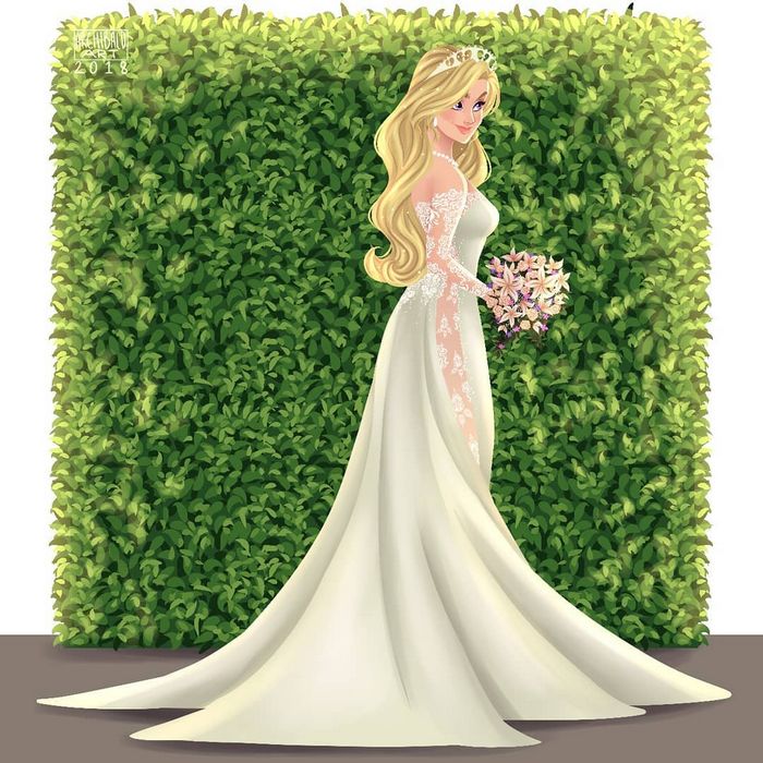 Artista cria vestidos de noiva modernos para princesas da Disney 9