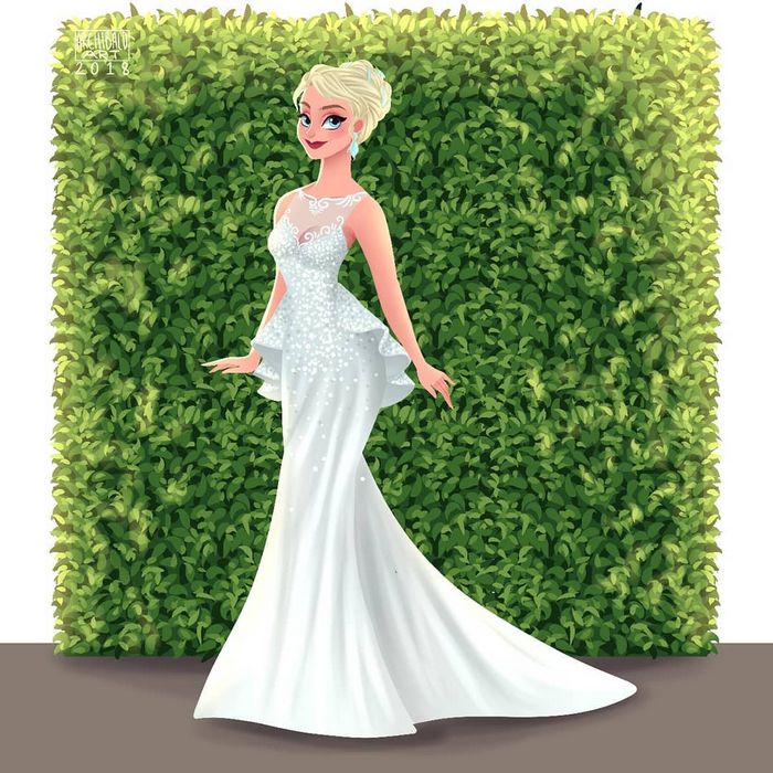 Artista cria vestidos de noiva modernos para princesas da Disney 14