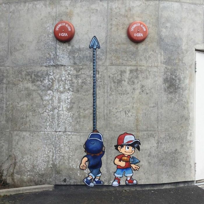 Artista criar grafites que interagem com os arredores (30 fotos) 30