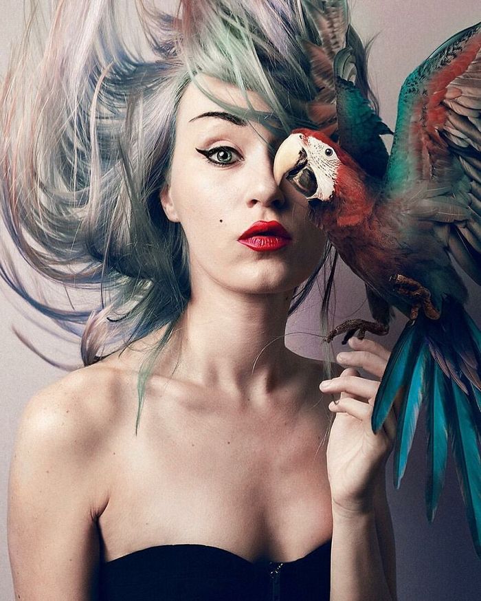 Artista húngara compartilha os olhos dos animais em sua série de auto-retratos (19 fotos) 18